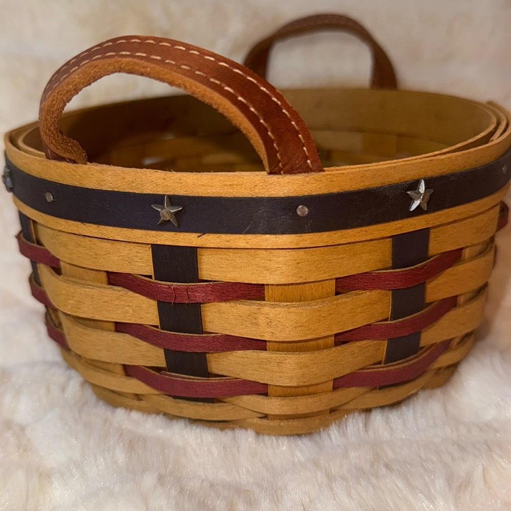 πββ¬ Longberger Proudly American Button Basket approx 6βx 3β - Picture 6 of 10
